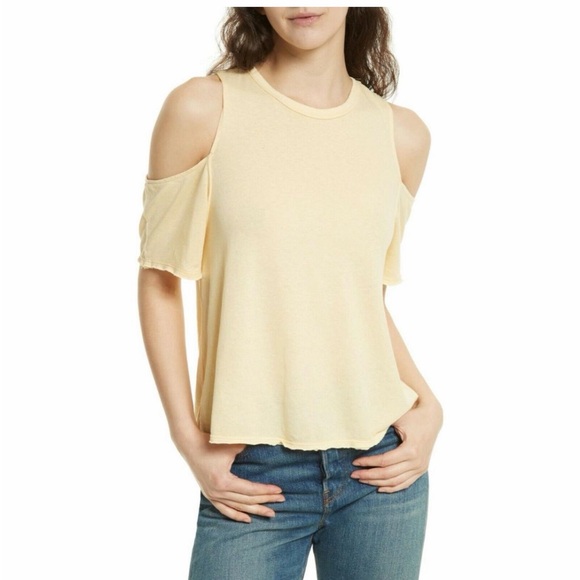 Free People Tops - Free People women's off-the-shoulder casual top, yellow, size L NWT